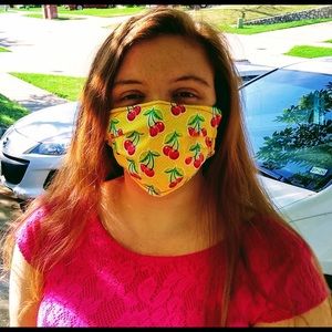 Face Mask, 100% cotton, 2 Layers, Adult, Elastic